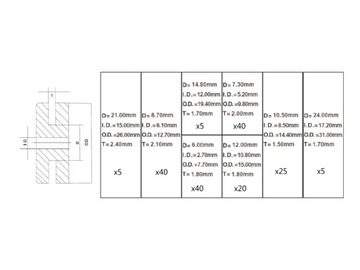 Набор резиновых втулок для отверстий 6-24мм для кабелей и проводов, 180 шт.