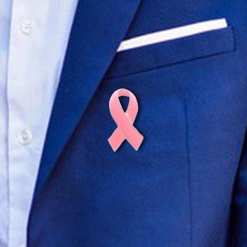 2-częściowy krawat w kolorze różowym z emaliowaną wstążką do klapy