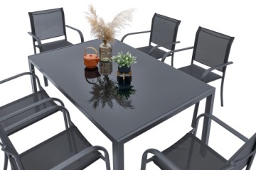 КОМПЛЕКТ САДОВОЙ МЕБЕЛИ ДЛЯ ТЕРРАСЫ, СТОЛ + 6 СТУЛЬЕВ