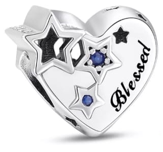 MD charms serce blessed gwiazdki kamienie | S925
