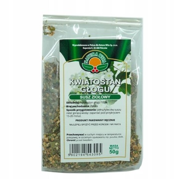 Kwiatostan Głogu, Głóg kwiat - Natura Wita 50g