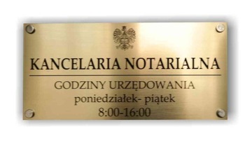 grawerowana TABLICZKA na dystansach Gabinet BIURO 30x15 cm + DYSTANSE 5 szt
