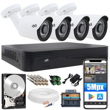 ZESTAW MONITORINGU 4x ZEWNĘTRZNA KAMERA 5MPX 1TB