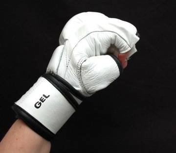 Перчатки для захвата Allright Gel MMA белая кожа r.S