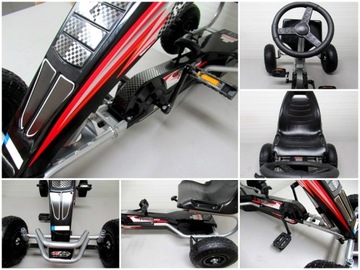 G5 GOKART С ПЕДАЛЬЮ, НАДУВАННЫЕ КОЛЕСА, РУЧНОЙ ТОРМОЗ, ЧЕРНОЕ ИЗДАНИЕ