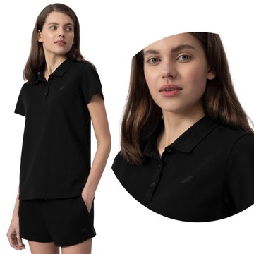 KOSZULKA DAMSKA 4F POLO T-SHIRT POLÓWKA BAWEŁNIANA ODDYCHAJĄCA SS24F132