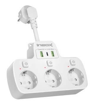 Rozdzielacz wielofunkcyjny AC-USB Ineox LZW-3U