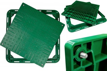 PLASTIKOWY WŁAZ Z ZAMKNIĘCIEM POKRYWA DO SZAMBA STUDNI ogród ZIELONY 70cm