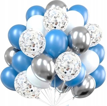 Zestaw Balony 30szt urodziny konfetti ŚLUB WESELE