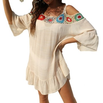 ЛЕТНЕЕ ПЛЯЖНОЕ ПЛАТЬЕ С ОТКРЫТЫМИ ПЛЕЧАМИ