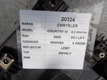CHRYSLER VOYAGER COUNTRY IV SVĚTLO PŘEDNÍ LEVÝ