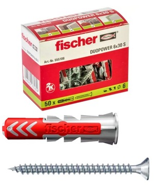 Kołek z wkrętem FISCHER DUOPOWER 6x30 S 555106 50szt