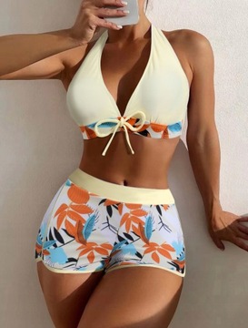 STRÓJ KĄPIELOWY DWUCZĘŚCIOWY BIKINI SPODENKI S-XXL, M