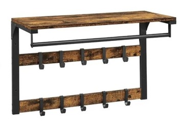 WIESZAK ŚCIENNY NA UBRANIA PÓŁKA DO PRZEDPOKOJU 65 cm LOFT