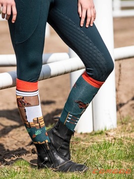 Гольфы SJBW для верховой езды, узор HORSE RACING