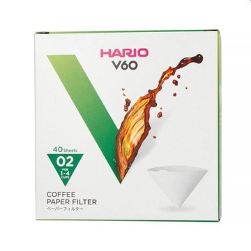 Hario filtry papierowe do dripa V60-02 40szt białe