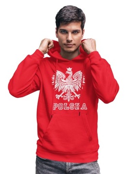 BLUZA POLSKA ORZEŁ Z KAPTUREM KIBICA XL
