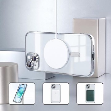 ЧЕХОЛ ДЛЯ IPHONE 13, ПРОЗРАЧНАЯ ЗАЩИТА КАМЕРЫ ДЛЯ MAGSAFE | СЕРЕБРО