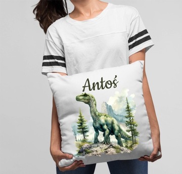 ПОДАРОЧНЫЙ НАБОР КРУЖКА + ПОДУШКА ДИНОЗАВРА + любое имя