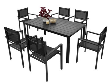КОМПЛЕКТ САДОВОЙ МЕБЕЛИ СТОЛ 6+1 ДЛЯ ТЕРРАСЫ, БАЛКОНА