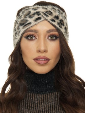 ТРИКОТАЖНЫЙ ПОЯСОН, мех альпаки с леопардовым принтом