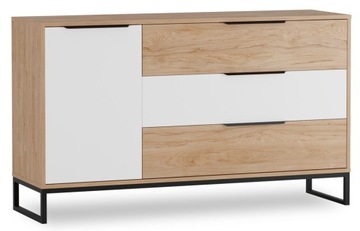 Komoda 1D3SZ LANDRO loft 135 hikora biały