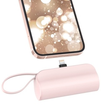 MINI POWER BANK 5000MAH POWER BANK PRZENOŚNA ŁADOWARKA PORT IPHONE RÓŻOWY