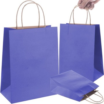 TORBA PAPIEROWA GRANATOWA A4 240/100/320 1 SZT TOREBKA EKO NA PREZENT