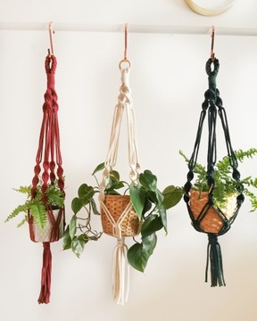 МАКРАМЕ подвесная подставка для цветов на веревке, много ЦВЕТОВ