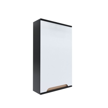 Szafka z lustrem czarna 45x16x75 czarny/dąb Omeble