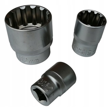 NASADKI DWUNASTOKĄTNE SPLINE 12-KĄT. 8-32 mm 19el.