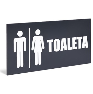 TABLICZKA PCV 20x10 TOALETA DAMSKO-MĘSKA ALUMINIUM