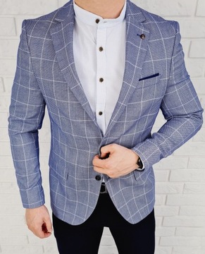 Мужской пиджак в сине-белую клетку 3524 - 56