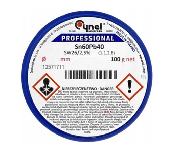 CYNA 1mm 100g SPOIWO LUTOWNICZE Z TOPNIKIEM CYNEL