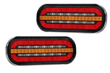 Lampa tylna KOMPLET LED dynamiczny kierunek Przyczepa Koparka Kombajn Wózek