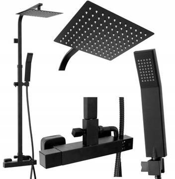 Душевой набор с термостатом MILAN BLACK MAT