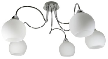 Lampa sufitowa wisząca chrom 5x60W Nelda 35-72597