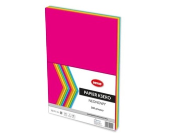BENIAMIN REXUS PAPIER KSERO A4 NEONOWY kolory 100 kartek