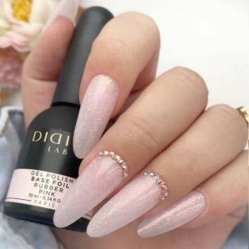 Didier Lab BASE FOIL RUBBER PINK камуфлирующая резиновая основа розового мерцания