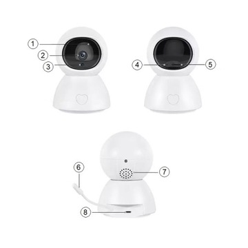 ЭЛЕКТРОННАЯ ВРАЩАЮЩАЯСЯ КАМЕРА НЯНЯ ДАТЧИК ТЕМПЕРАТУРЫ WIFI TUYA SMART PL