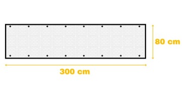 ЗАЩИТА БАЛКОНА УФ 95% ЗАЩИТА БАЛКОНА ТЕРРАСА ЗАБОРА КОВрик С ФИТИНГАМИ 80 x 300