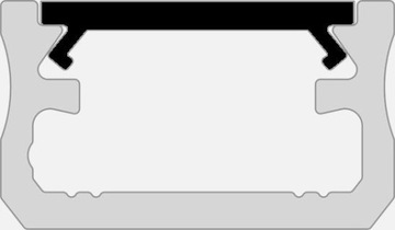 Klosz SLIM PMMA Czarny 8-9mm 1 metr na profil aluminiowy 12mm X do taśm LED