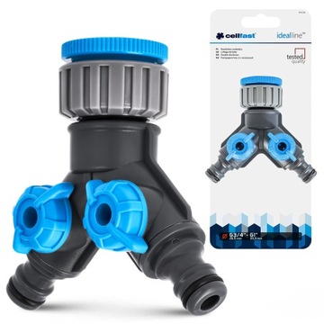 2-ХОДОВОЙ распределитель крана | Водяной шланг Cellfast с двойной резьбой 1 дюйм 3/4 дюйма