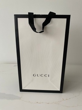 GUCCI кремовый декоративный подарочный бумажный пакет 23/38 см