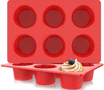 FORMA silikonowa DO MUFFINEK FOREMKA do BABECZEK DESERÓW GALARET RONDA 6szt