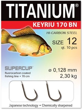 HACZYKI Z PRZYPONEM TITANIUM KARASIOWY KEIRYU R 12
