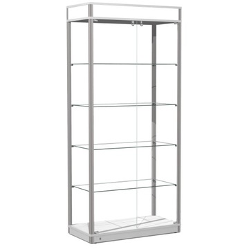 Witryna Szklana Gablota Podświetlana Zamykana na Zamek Profil Aluminiowy