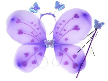 STRÓJ MOTYL WRÓŻKA SKRZYDŁA FIOLETOWE