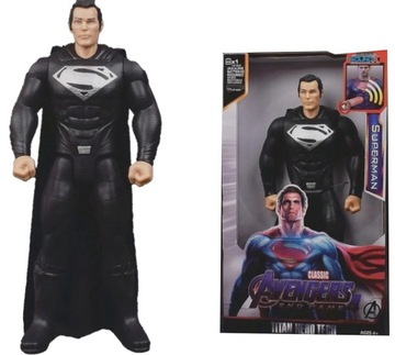 DUŻA FIGURKA SUPERMAN CZARNY ŚWIECI AVENGERS 30CM
