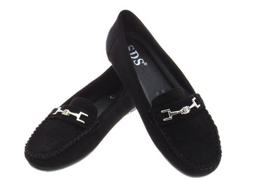 МОКАСИНЫ ЗАМШЕВЫЕ ЖЕНСКИЕ черные размер 39